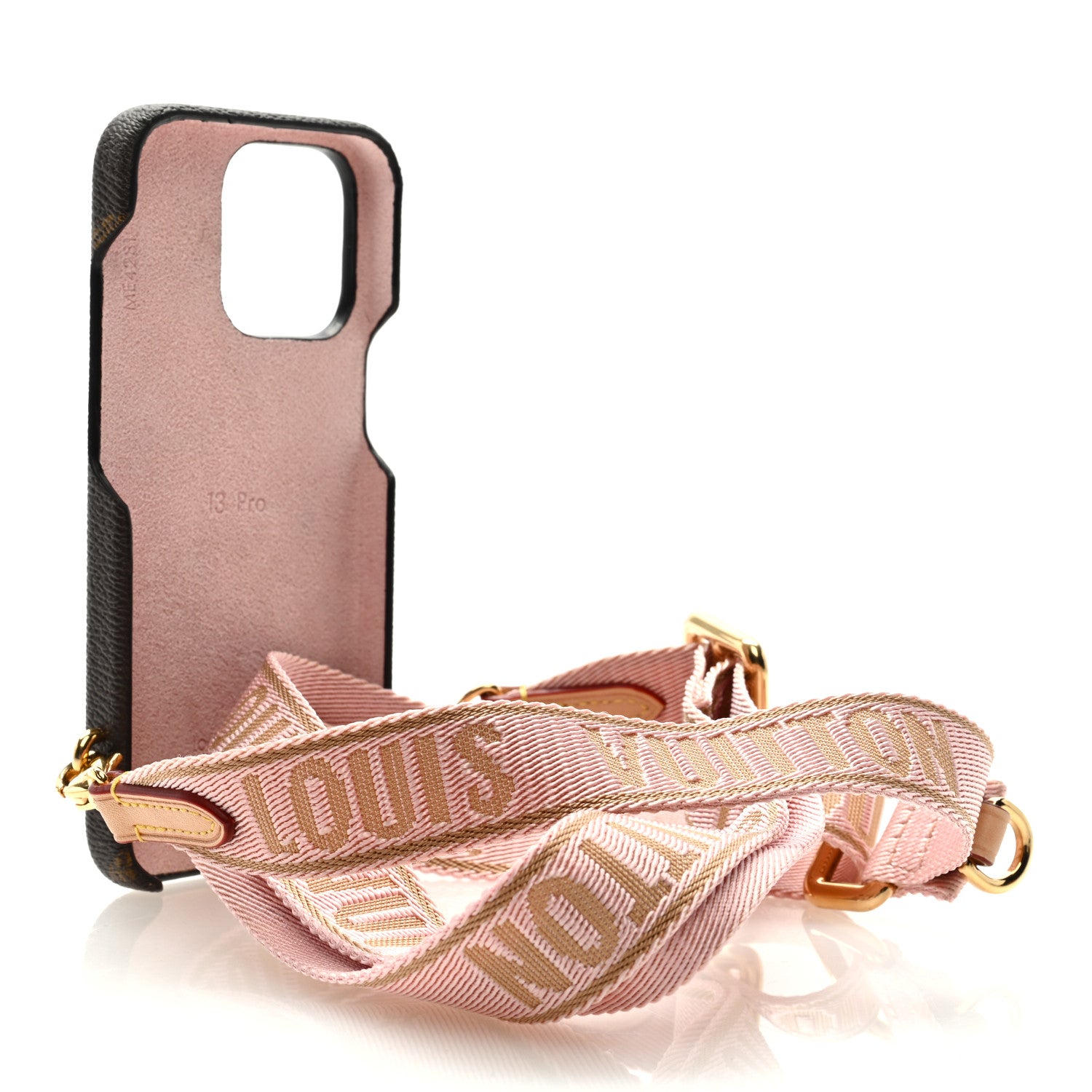 Louis Vuitton Monogram Bumper On Strap iPhone 13 Pro Shoulder Strap Creme Pink 3 of 6