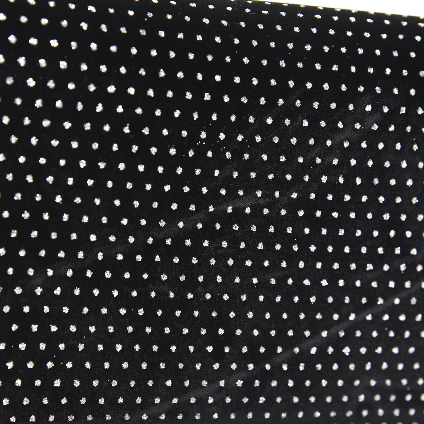 Velvet Crystal Monogram Chain Wallet Black