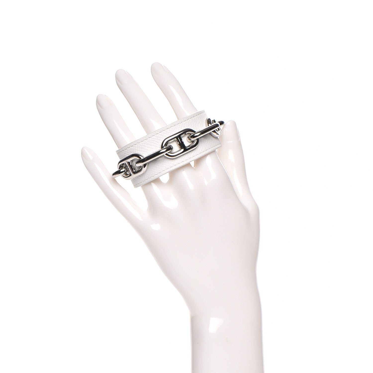 Hermes Epsom Chaine D'Ancre Bracelet M White 2 of 6