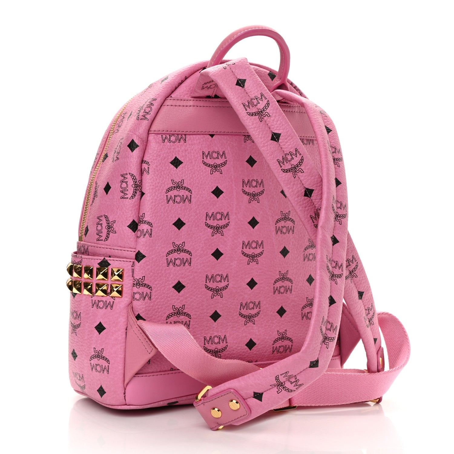 MCM Visetos Small Side Stud Stark Backpack Pink 2 of 9
