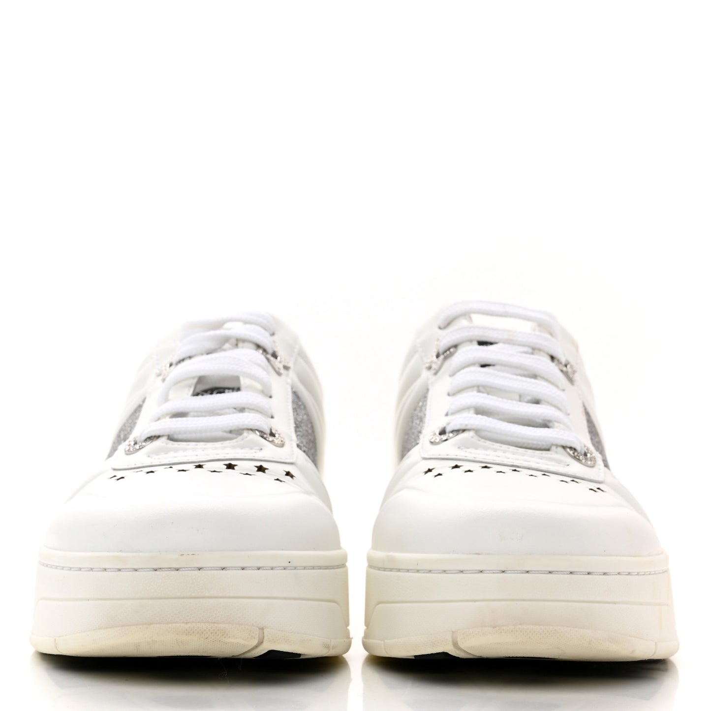 Calfskin Glitter Hawaii Sneakers 36 White