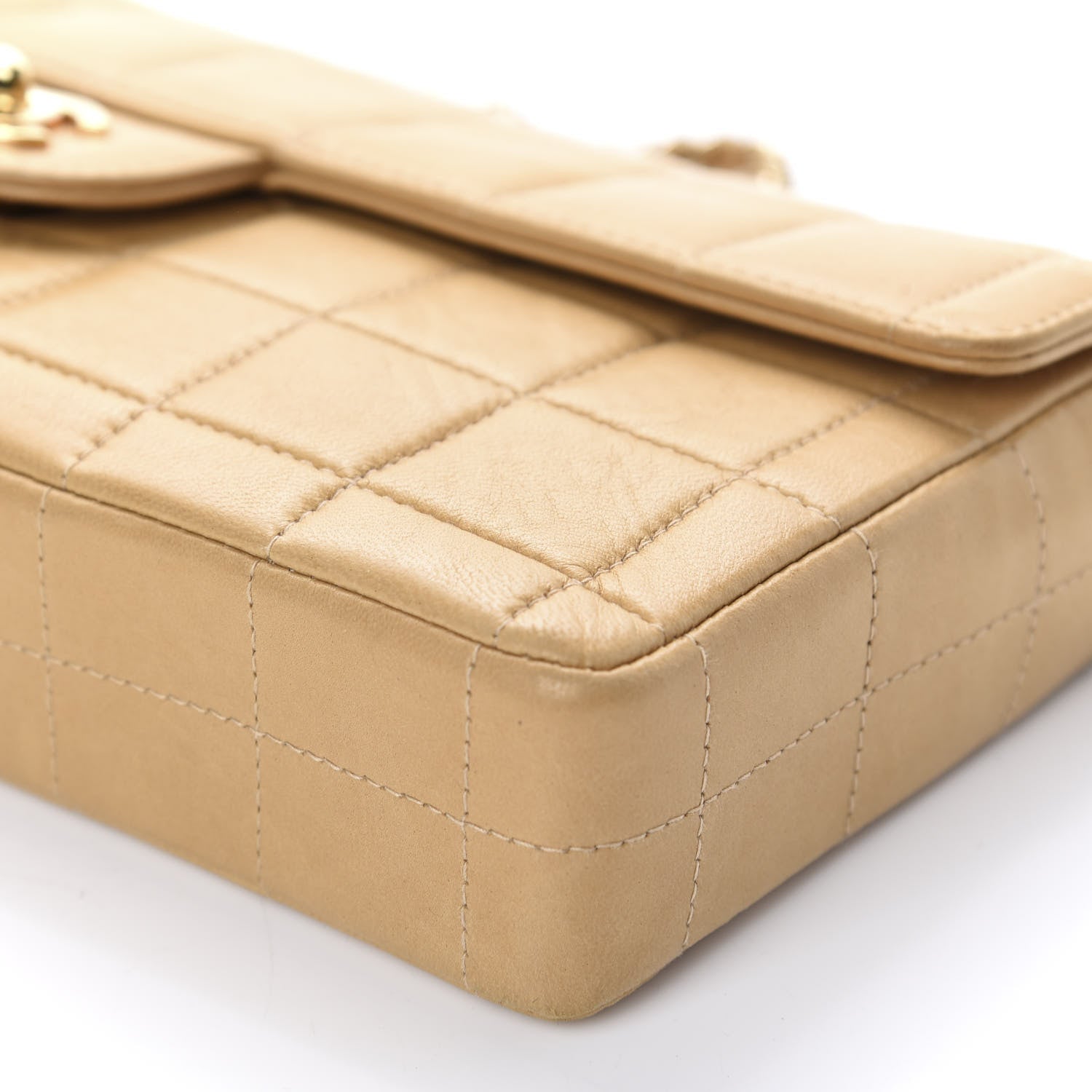 Chanel Lambskin East West Chocolate Bar Flap Beige 7 of 13