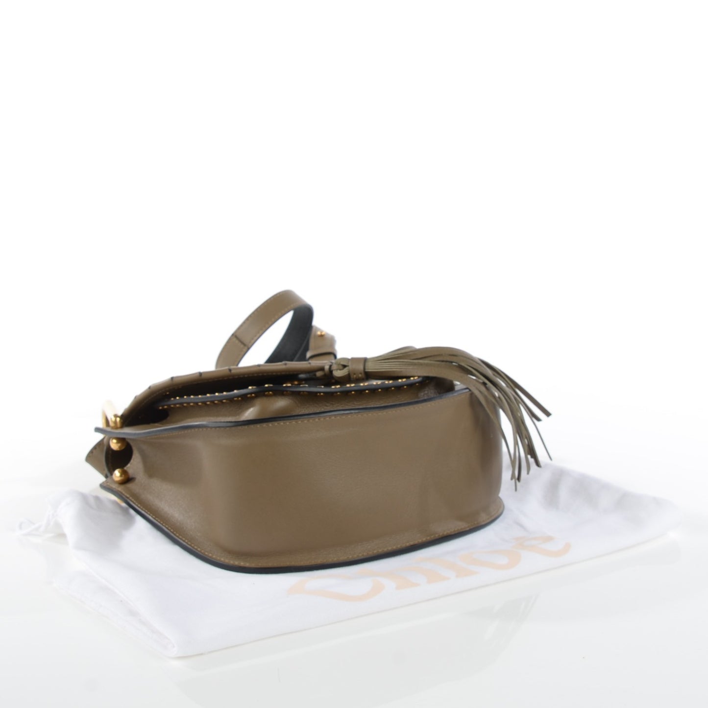 Calfskin Small Hudson Shoulder Bag Merino Grey