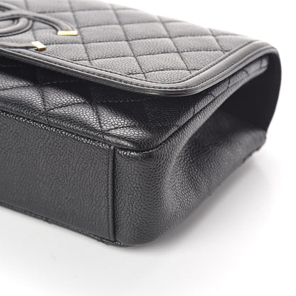 Chanel Caviar Quilted Medium CC Filigree Flap Black 9 of 10