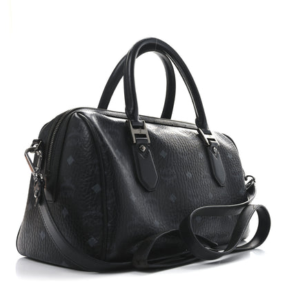 MCM Visetos Heritage Medium Boston Bag Black 3 of 9