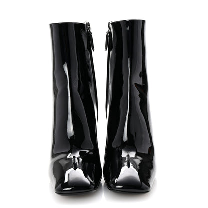 Prada Vernice Square Ankle Boots 35 Black 3 of 8