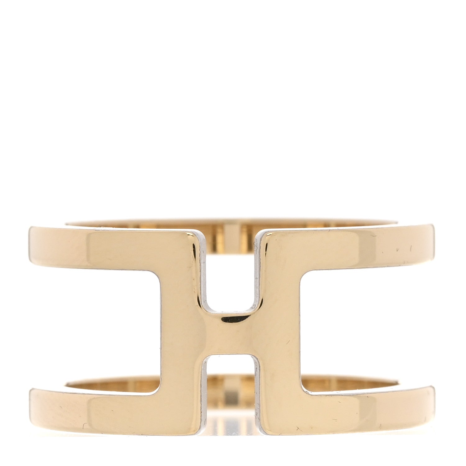Hermes Permabrass H En Rond Scarf Ring Gold White 1 of 4