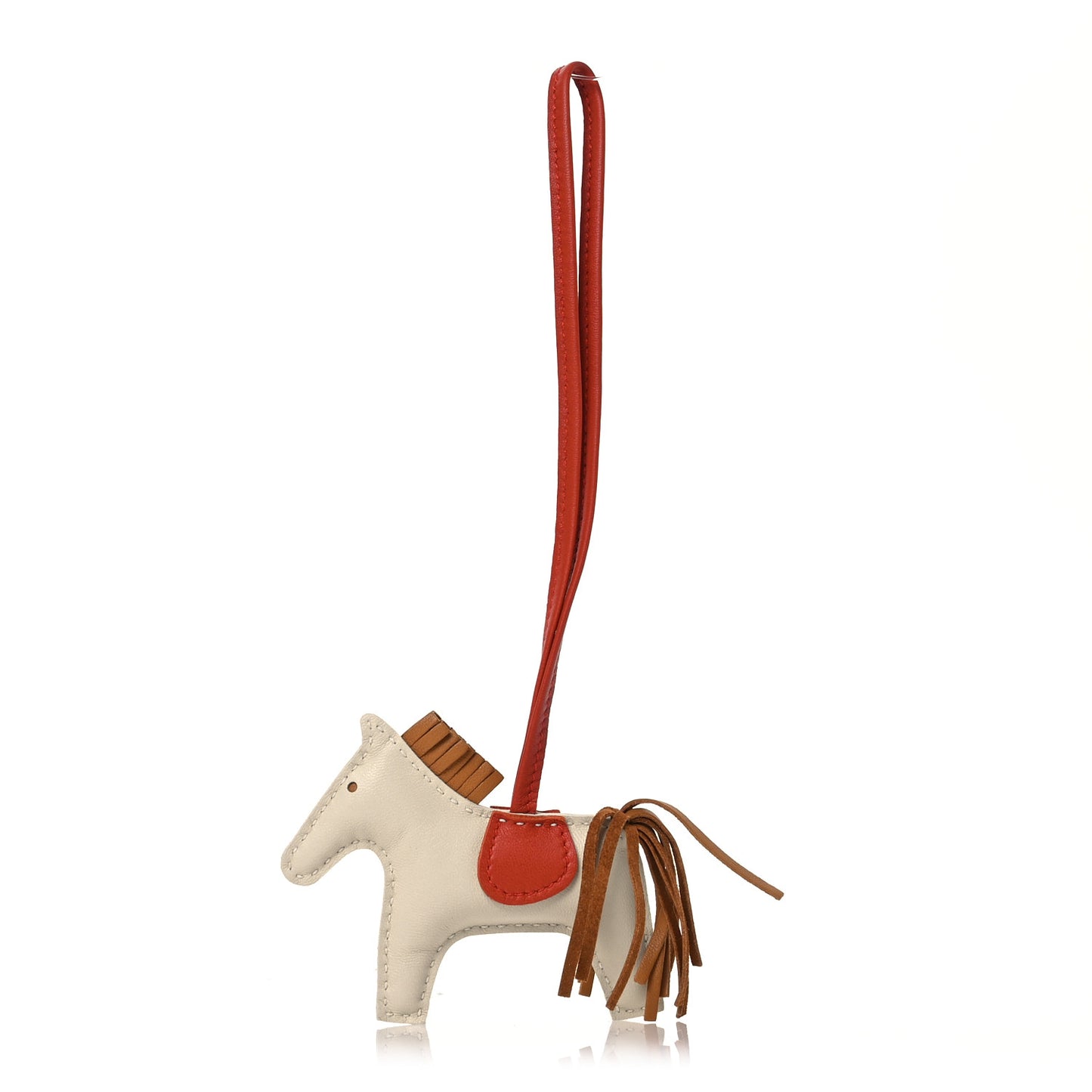 Milo Lambskin Grigri Rodeo Horse Bag Charm PM Craie Sesame Cornaline