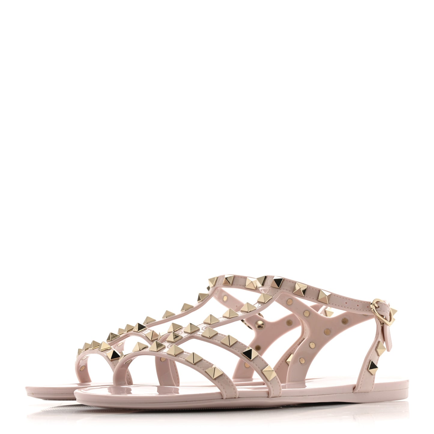 PVC Jelly Rockstud Caged Sandals 39 Water Rose
