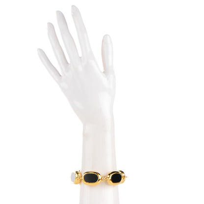 Chanel Resin Bracelet Black Gold 2 of 3