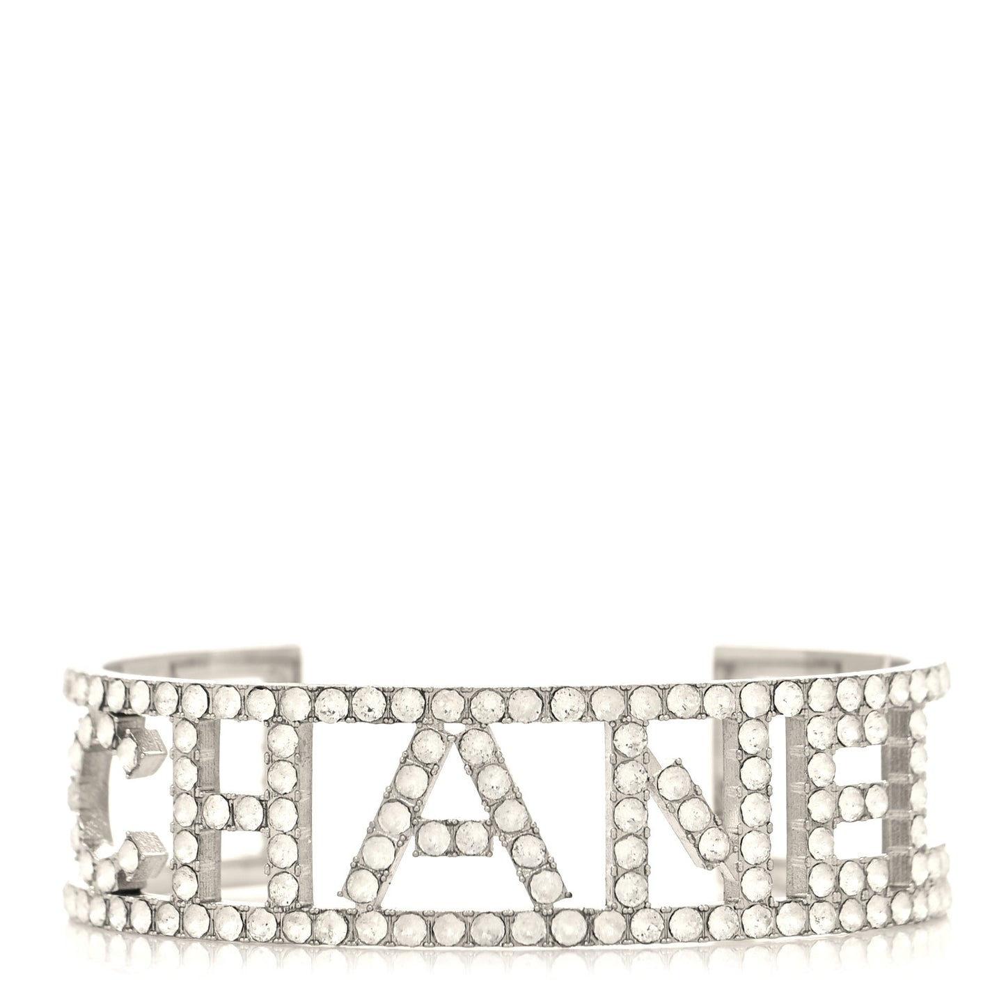 Crystal Logo Cuff L Silver