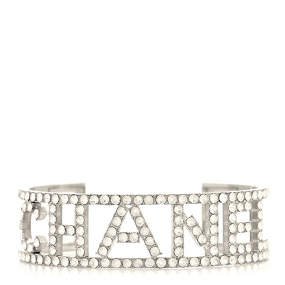 Chanel Crystal Logo Cuff L Silver 1 of 4