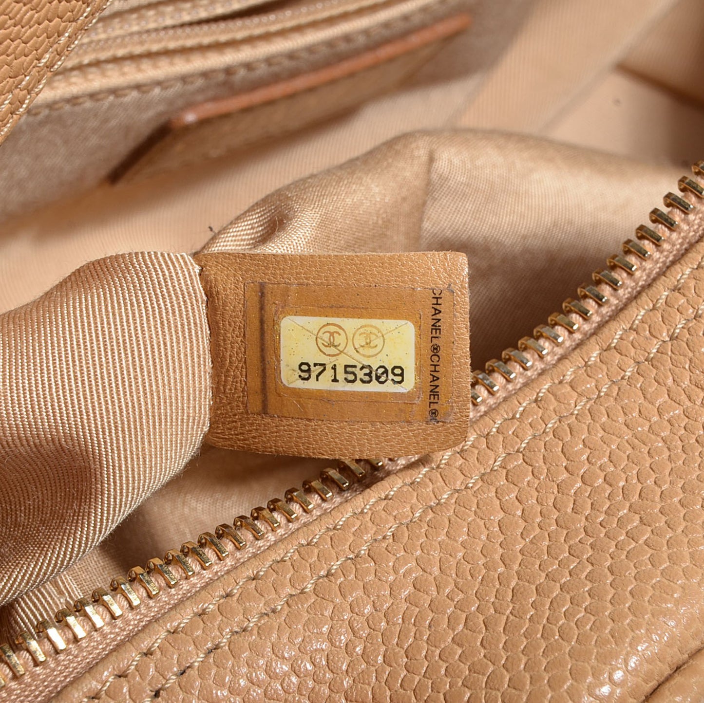 Caviar Quilted Small Bowler Beige