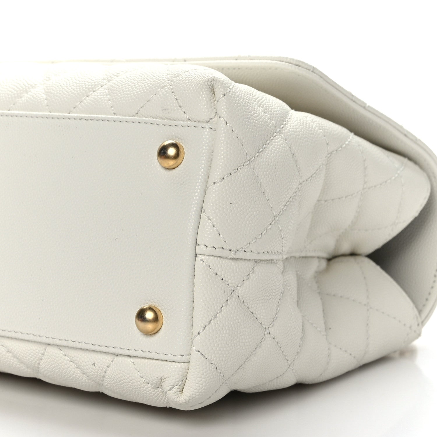 Chanel Caviar Quilted Small Chain Coco Handle Flap White 9 of 9