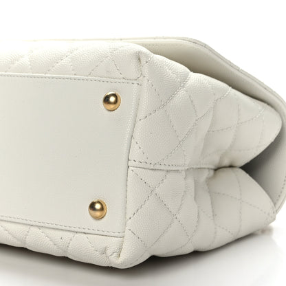 Chanel Caviar Quilted Small Chain Coco Handle Flap White 9 of 9