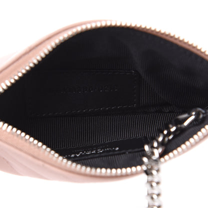 Saint Laurent Calfskin Matelasse Monogram Key Pouch Pale Pink 5 of 7