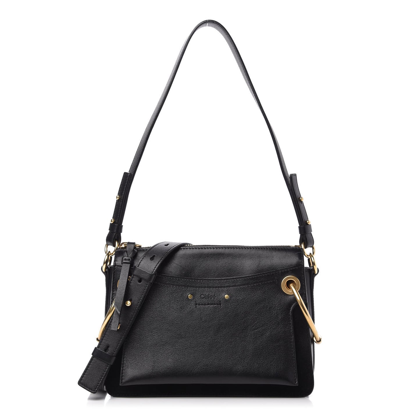 Calfskin Suede Small Roy Bag Black