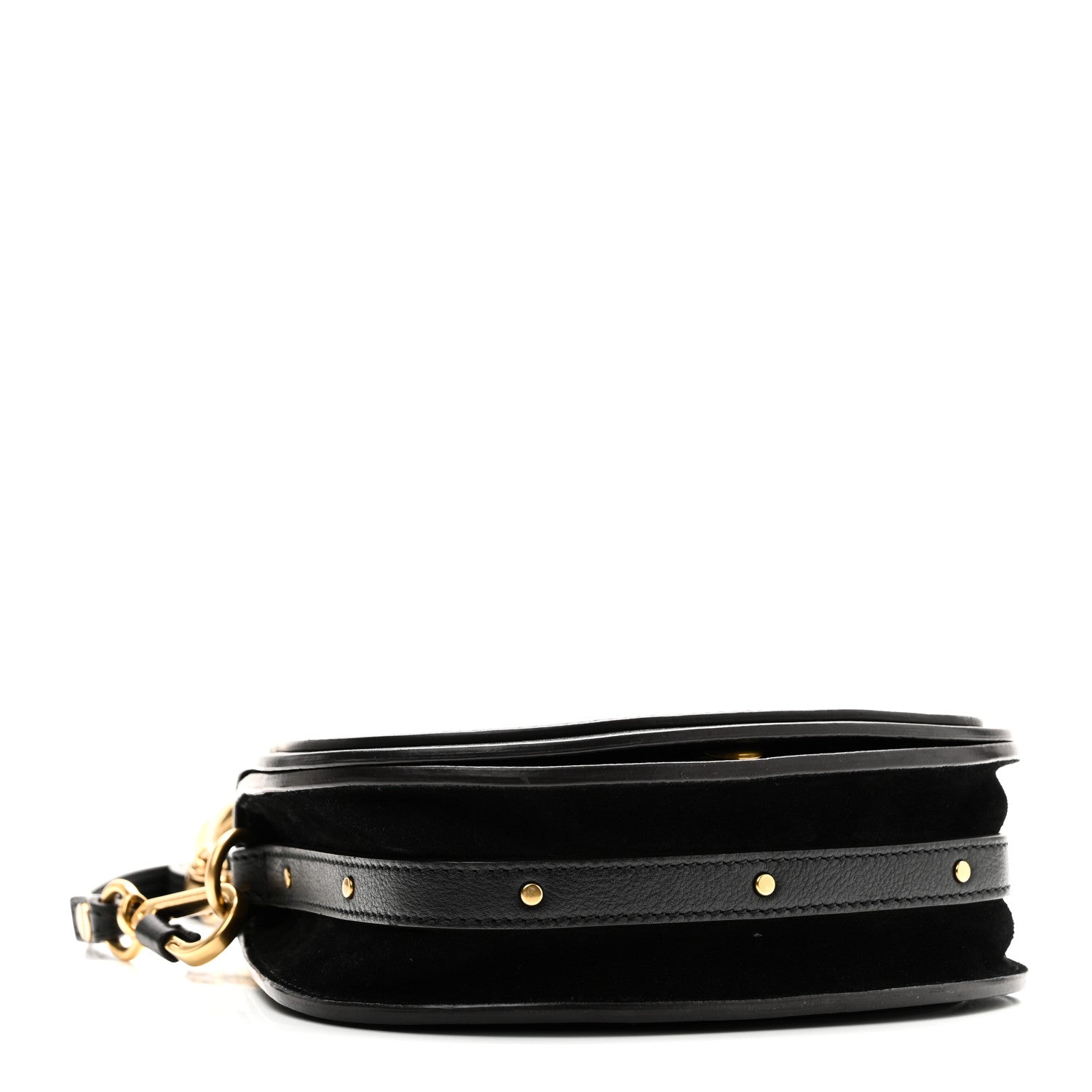 Chloe Calfskin Suede Small Nile Bracelet Bag Black 4 of 10