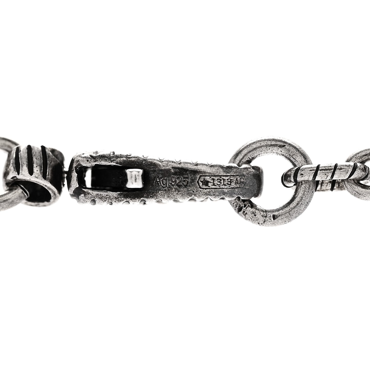 Sterling Silver Textured Interlocking G Pendant Necklace