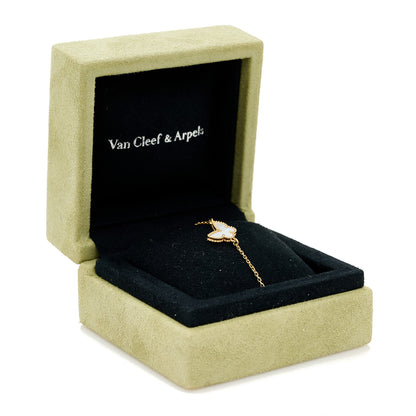 Van Cleef & Arpels 18K Yellow Gold Mother of Pearl Sweet Alhambra Butterfly Bracelet 4 of 4