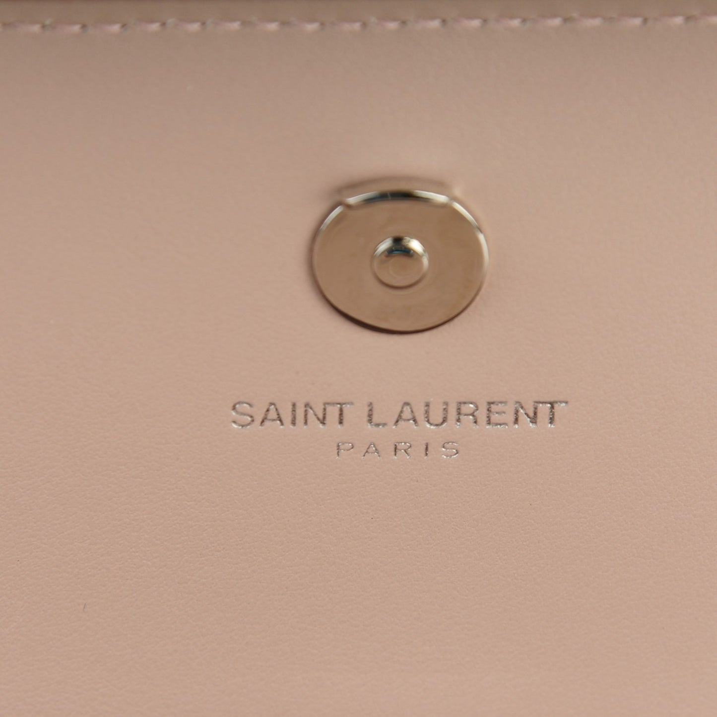 Calfskin Crocodile Embossed Monogram Sunset Chain Wallet Soft Nude