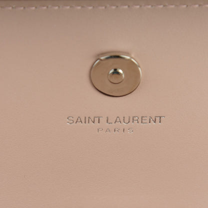 Saint Laurent Calfskin Crocodile Embossed Monogram Sunset Chain Wallet Soft Nude 6 of 7