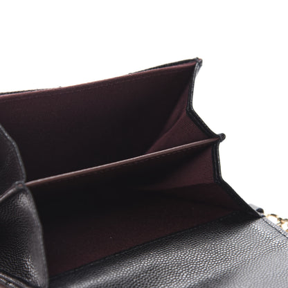Chanel Caviar Quilted Flap Card Holder Chain Wristlet Black 5 of 9
