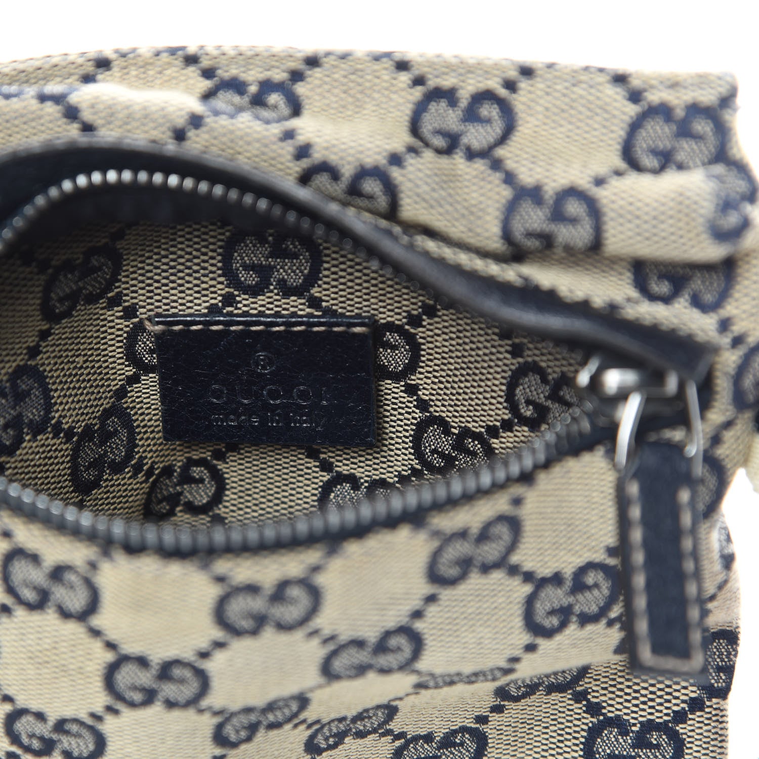 Gucci GG Monogram Web Double Pocket Belt Bag Navy 8 of 12