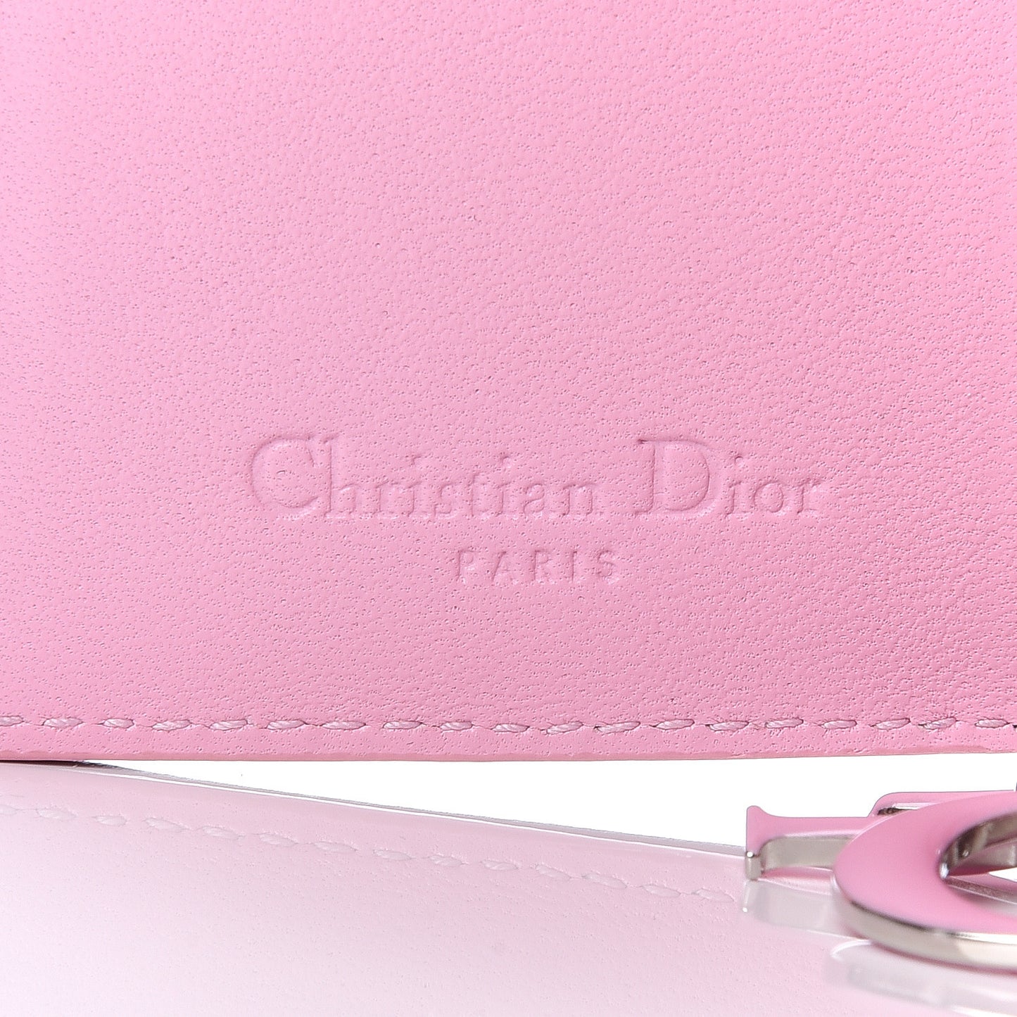 Lambskin Cannage Bi-Color Small Lady Dior Flap Card Holder Black Pink