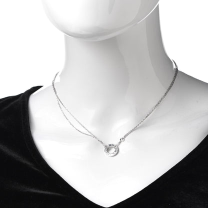 Cartier 18K White Gold 2 Diamond LOVE Necklace 2 of 7