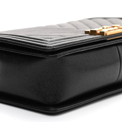 Chanel Caviar Chevron Quilted New Medium Boy Flap Black 8 of 9