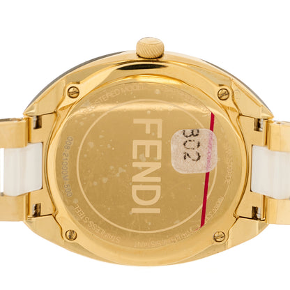 Fendi Stainless Steel Ceramic Diamond 34mm Momento Bugs Quartz Watch 4 of 5