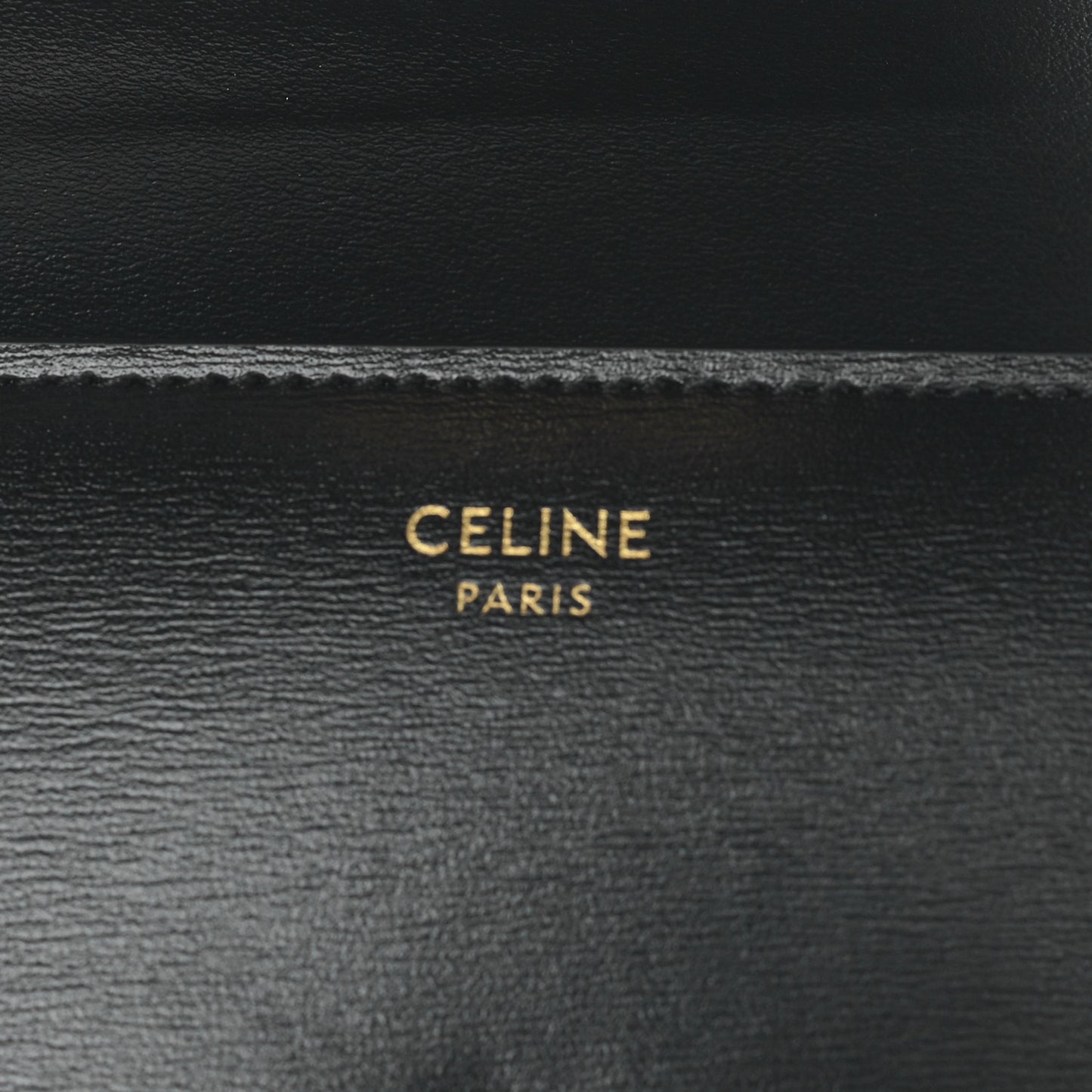 Shiny Calfskin Small Triomphe Wallet Black