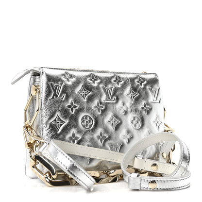 Louis Vuitton Satin Sequin Embroidered Monogram Coussin BB Silver 3 of 9