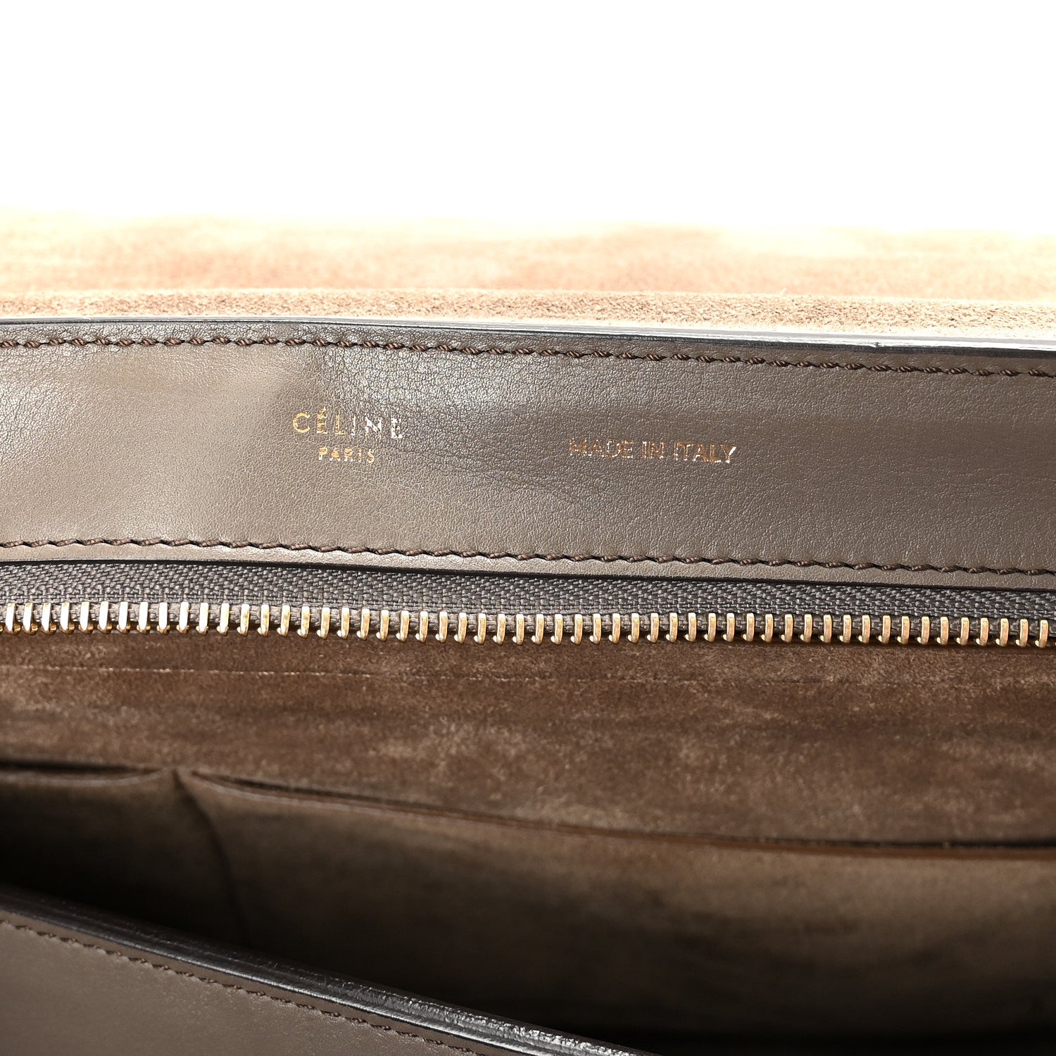 Celine Calfskin Suede Large Tri-color Trapeze Taupe 6 of 9
