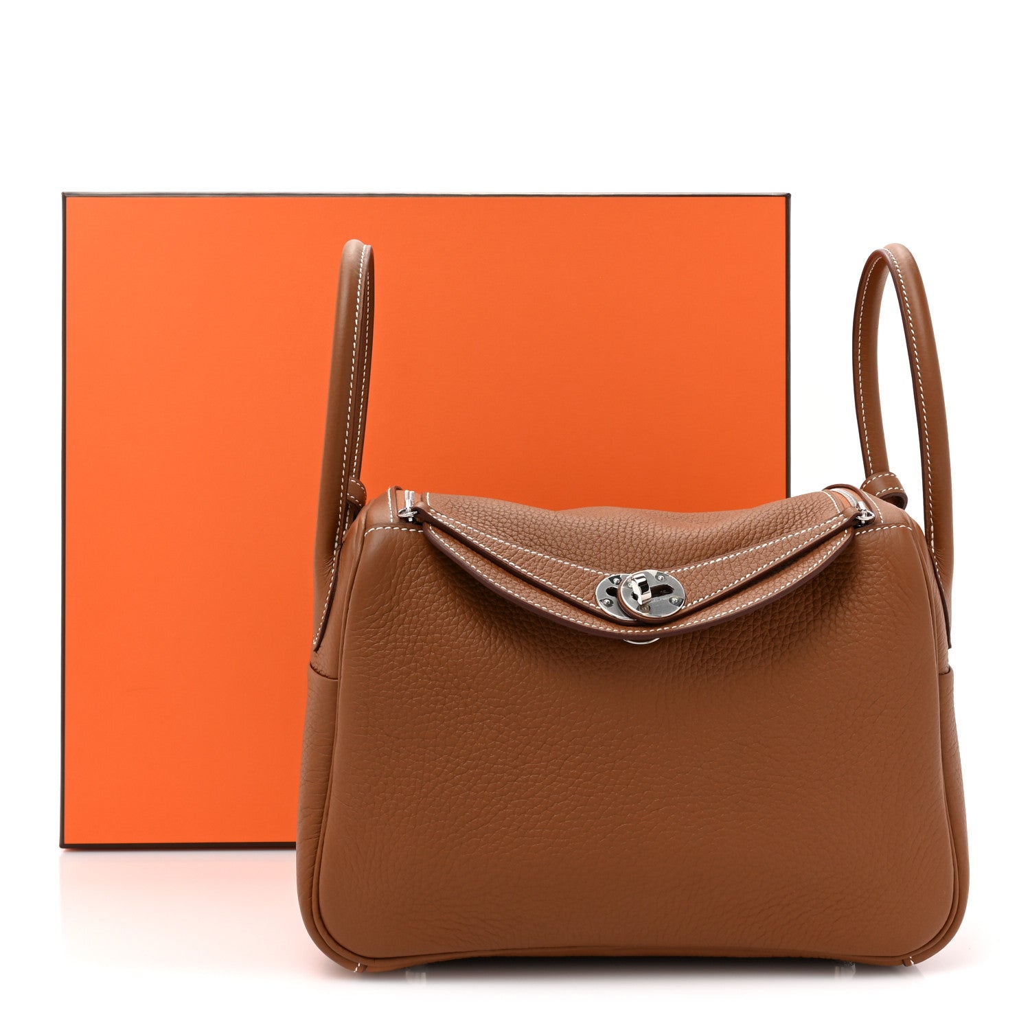 Hermes Taurillon Clemence Lindy 26 Gold 9 of 9