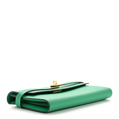 Hermes Chevre Mysore Kelly Longue Wallet Menthe 4 of 9