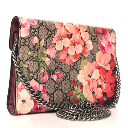 Gucci GG Supreme Monogram Blooms Mini Dionysus Chain Wallet Beige Multicolor Dry Rose 2 of 11
