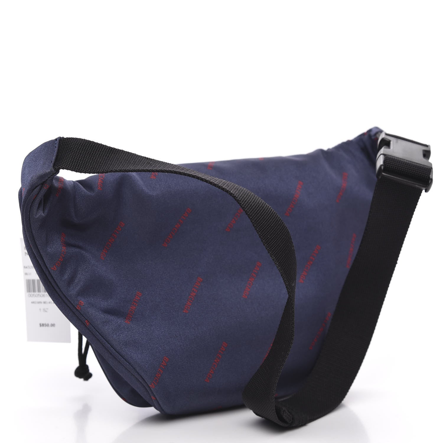 Balenciaga Twill Nylon Allover Logo Explorer Beltpack Bleu Canopee Rouge 3 of 9
