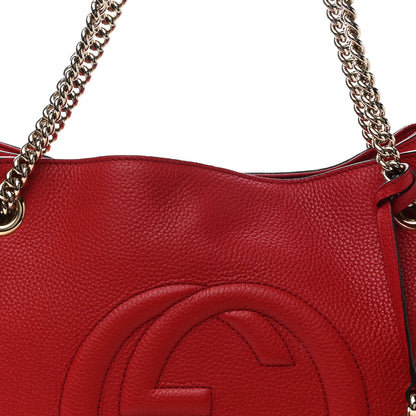 Gucci Cellarius Calfskin Medium Soho Chain Shoulder Bag Vibrant Red 8 of 14