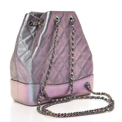 Chanel Iridescent Lambskin Calfskin Quilted Gabrielle Backpack Light Purple 3 of 8