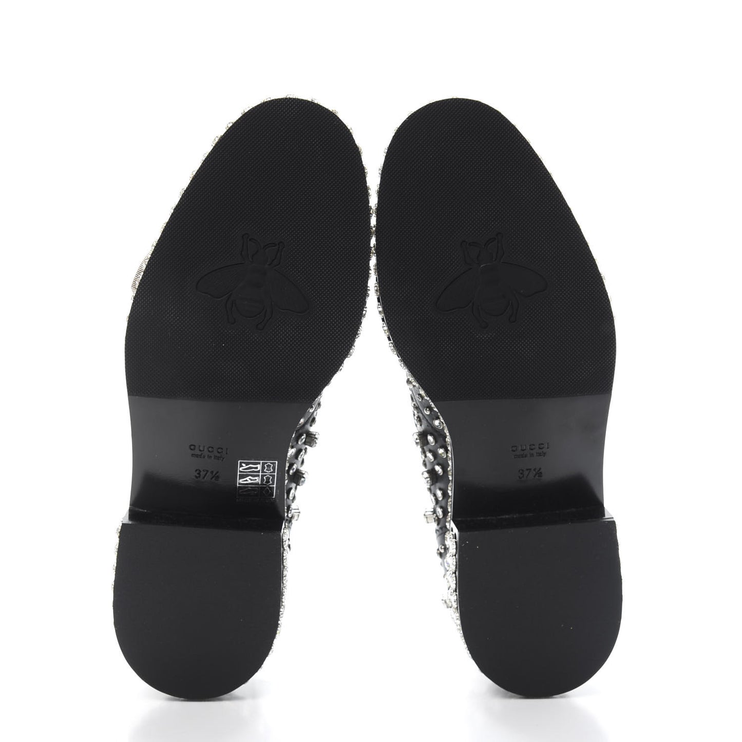 Calfskin Crystal Studded Womens Queercore Brogue Monk Strap Loafers 37.5 Black