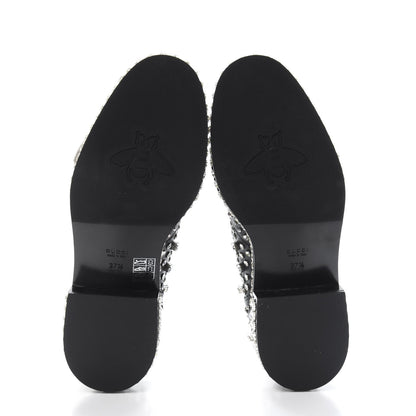 Gucci Calfskin Crystal Studded Womens Queercore Brogue Monk Strap Loafers 37.5 Black 6 of 10