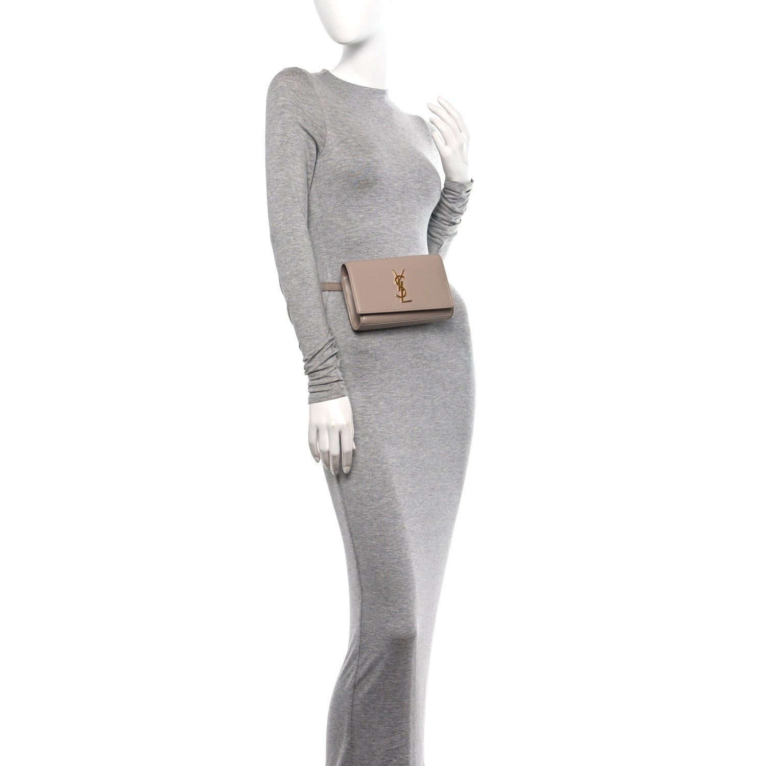 Saint Laurent Smooth Calfskin Monogram Kate Belt Bag Beige 2 of 17