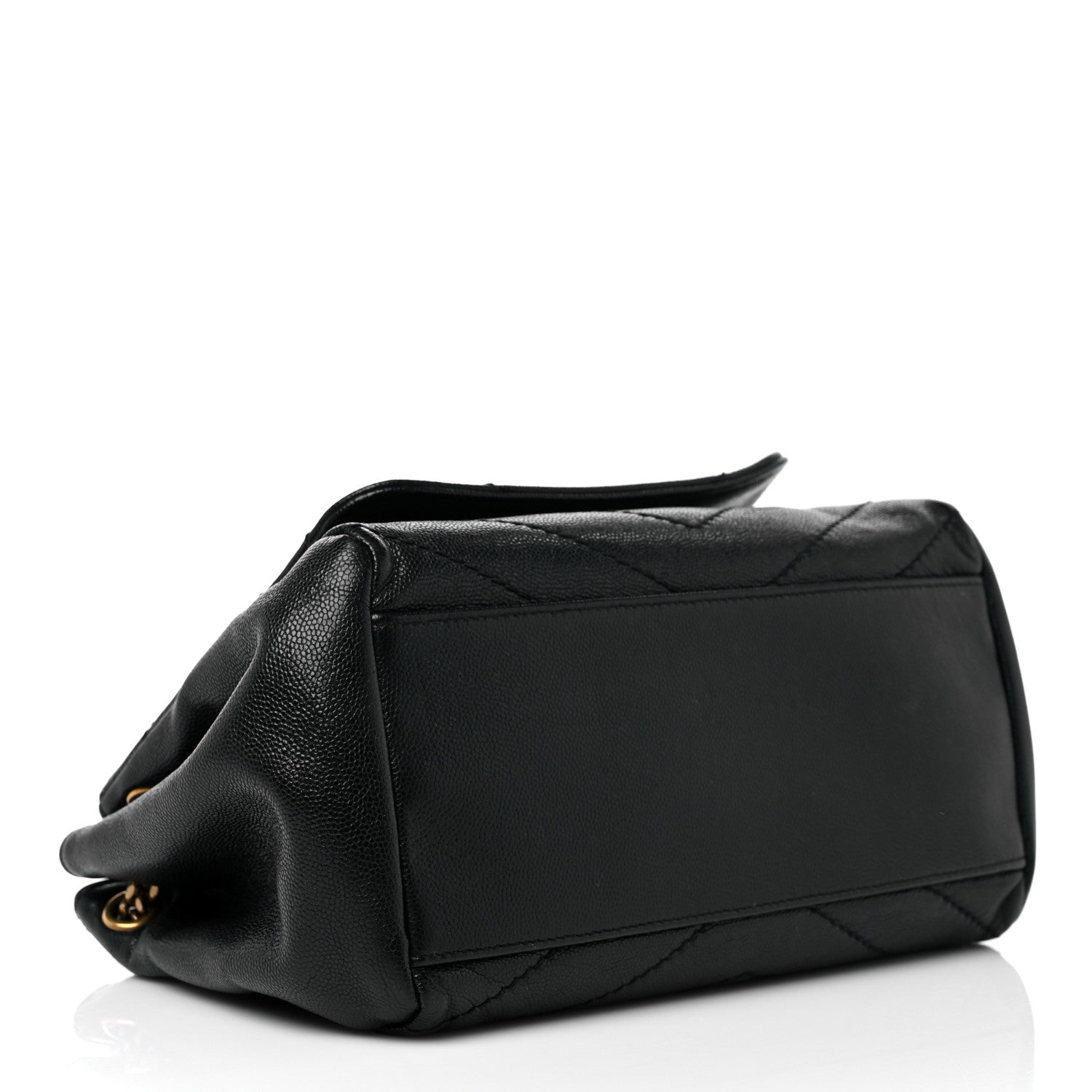 Saint Laurent Pebbled Lambskin Chevron Monogram Small Nolita Black 4 of 15