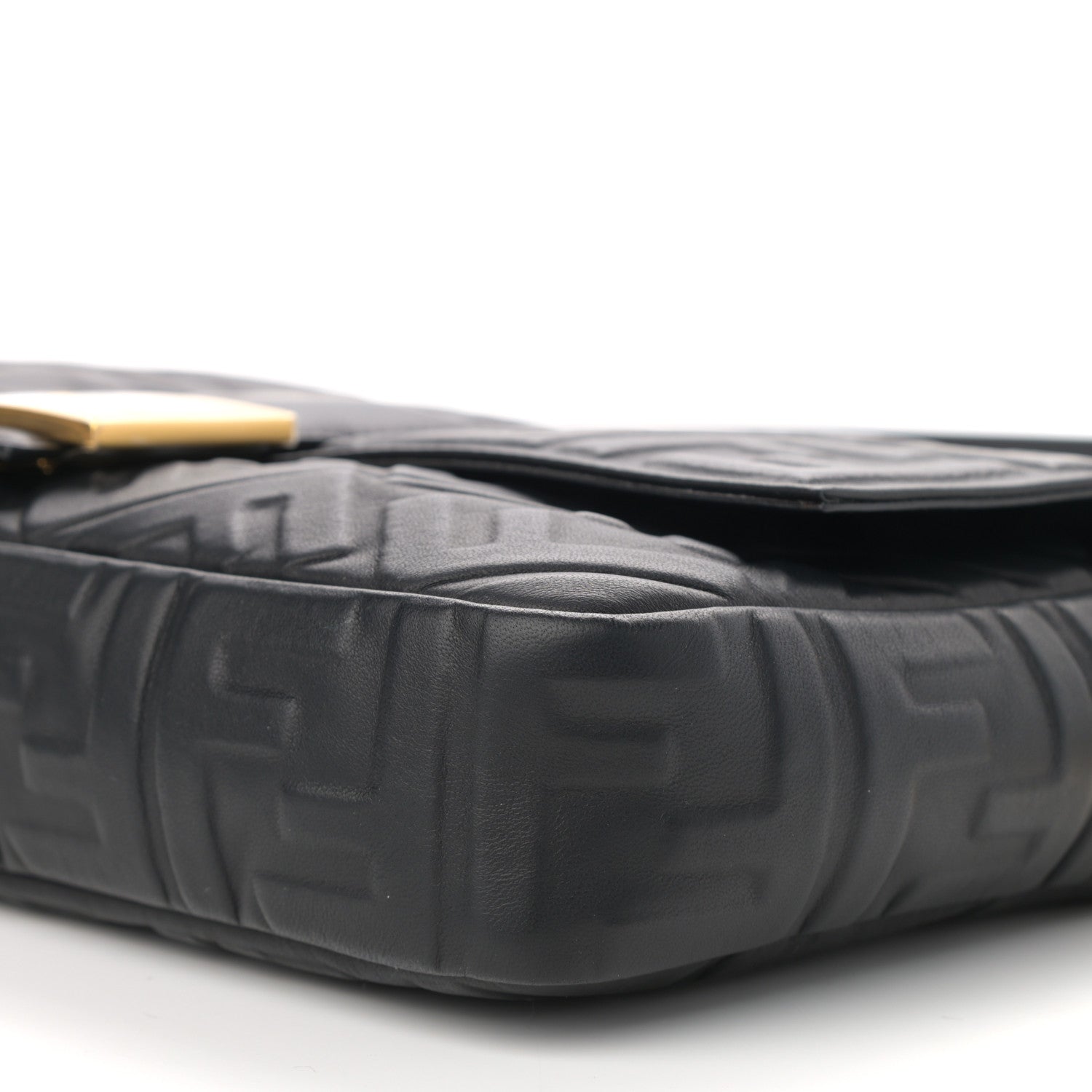Fendi Nappa FF 1974 Embossed Large Baguette Black 9 of 9