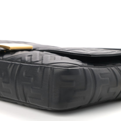 Fendi Nappa FF 1974 Embossed Large Baguette Black 9 of 9