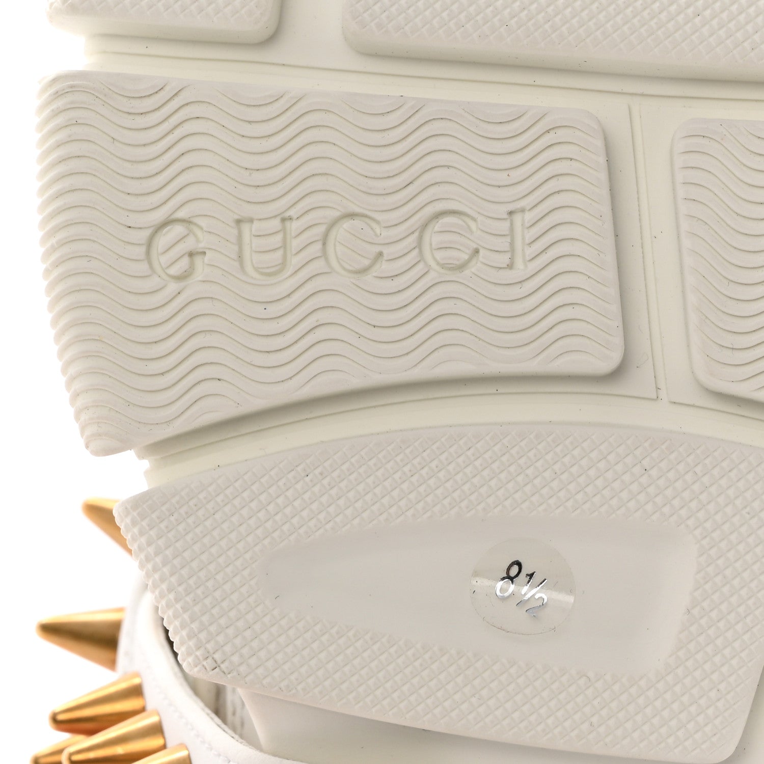 Gucci X SEGA Technical Canvas Calfskin Removable Studs Mens Flashtrek Sneakers 8.5 Great White 7 of 10