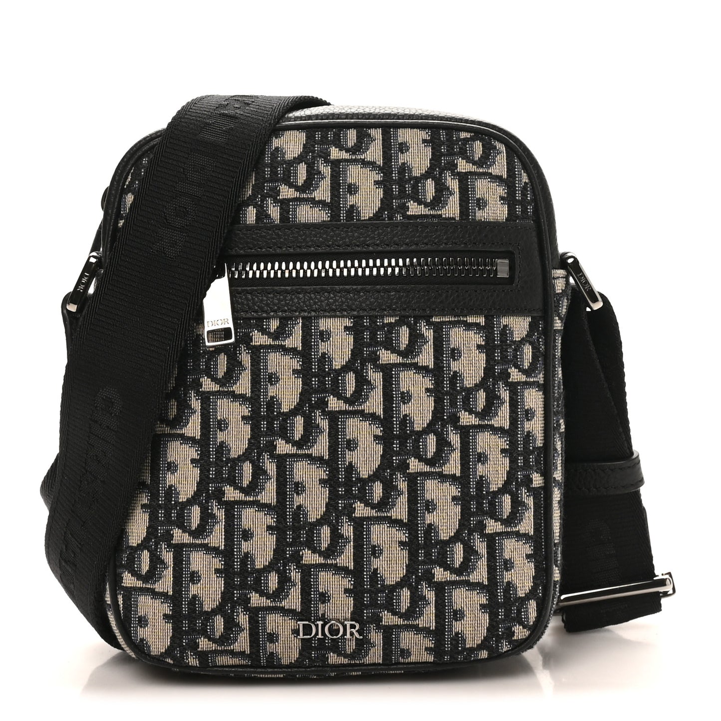 Oblique Messenger Pouch Beige Black