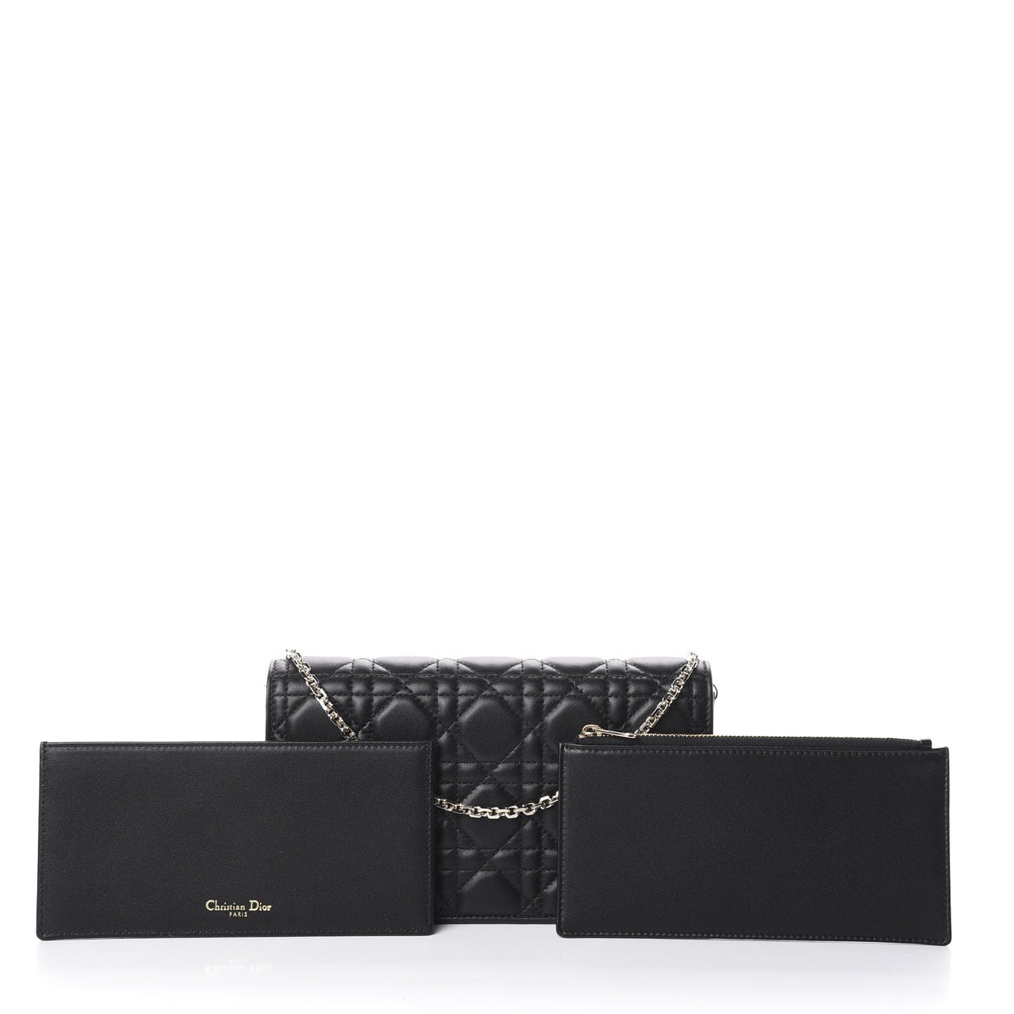 Lambskin Cannage Lady Dior Pouch Black